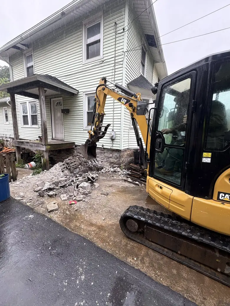 Shenk Excavation crew grading a residential property
